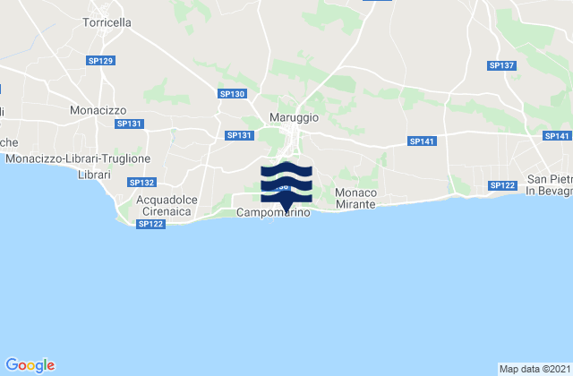 Mappa delle maree di Maruggio, Italy