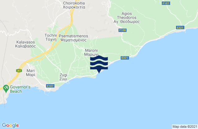 Mappa delle maree di Maróni, Cyprus