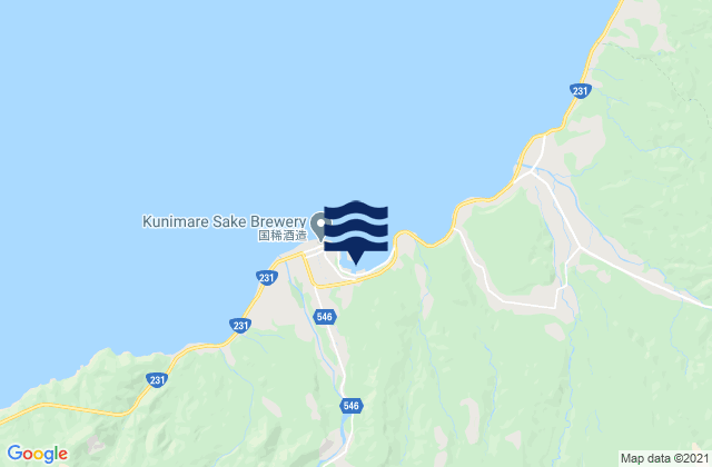 Mappa delle maree di Mashike-gun, Japan