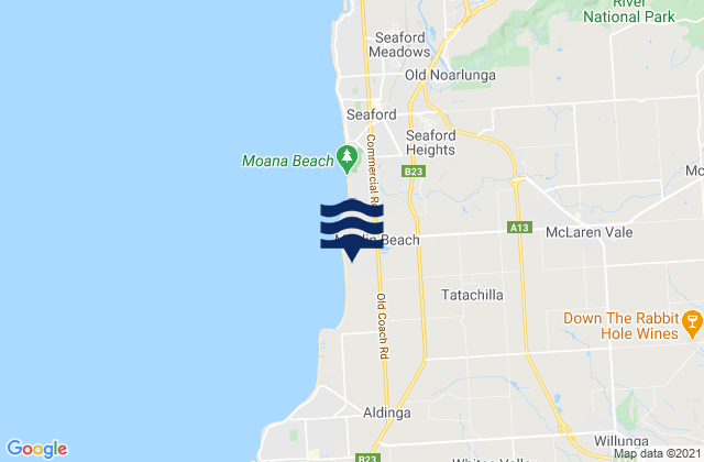 Mappa delle maree di Maslin Beach, Australia