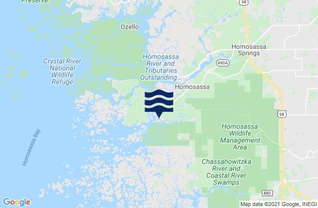 Mappa delle maree di Mason Creek (Homosassa Bay), United States