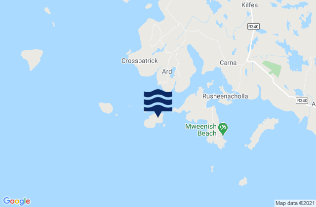 Mappa delle maree di Mason Island, Ireland