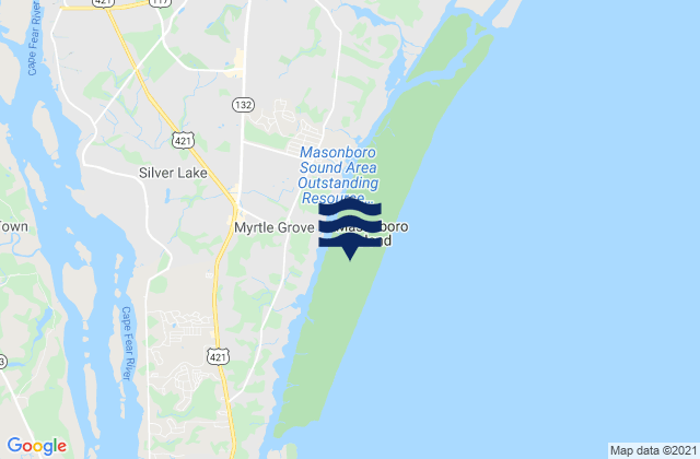 Mappa delle maree di Masonboro Island, United States
