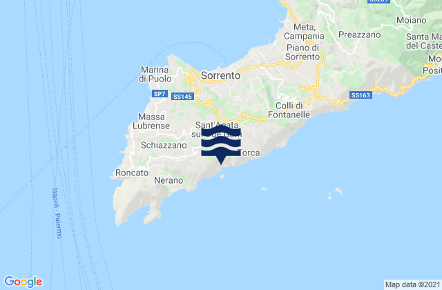 Mappa delle maree di Massa Lubrense, Italy