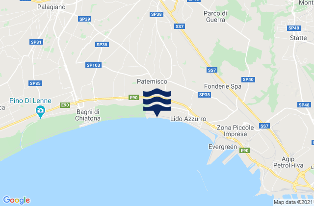 Mappa delle maree di Massafra, Italy