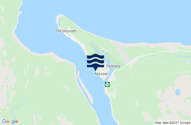 Mappa delle maree di Masset, Canada