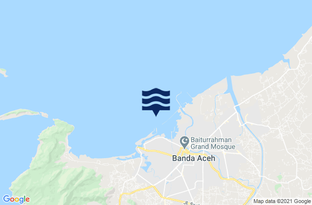 Mappa delle maree di Mata Ie, Indonesia