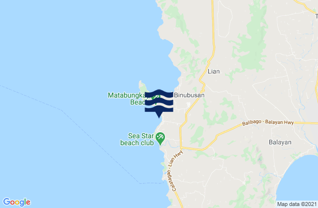 Mappa delle maree di Matabungkay Road Locality, Philippines