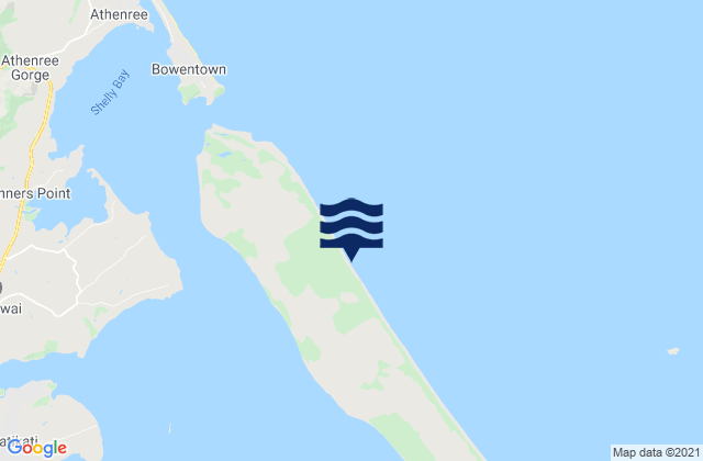Mappa delle maree di Matakana Island, New Zealand