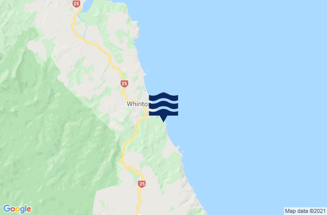 Mappa delle maree di Mataora Bay, New Zealand