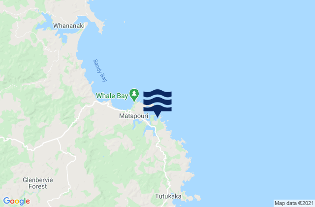 Mappa delle maree di Matapouri Bay, New Zealand