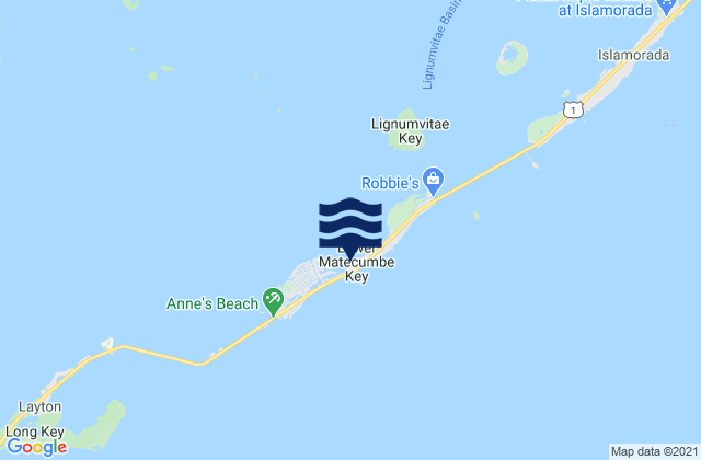 Mappa delle maree di Matecumbe Bight (Lower Matecumbe Key Florida Bay), United States