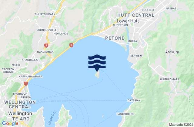 Mappa delle maree di Matiu/Somes Island, New Zealand