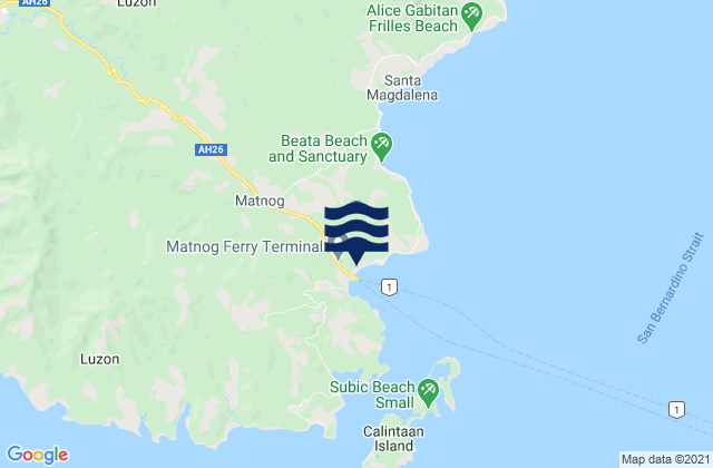 Mappa delle maree di Matnog, Philippines