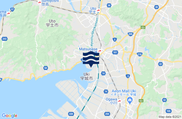 Mappa delle maree di Matsubase, Japan