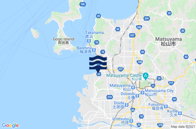 Mappa delle maree di Matsuyama-shi, Japan