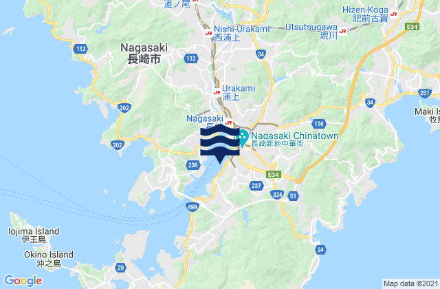 Mappa delle maree di Matugae, Japan
