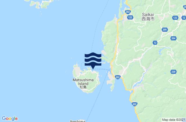 Mappa delle maree di Matusima (Nagasaki), Japan