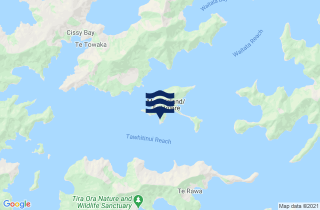 Mappa delle maree di Maud Island, New Zealand