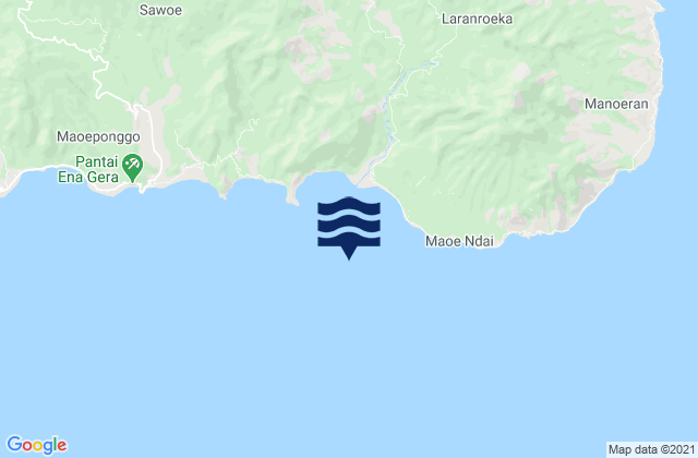 Mappa delle maree di Maundai, Indonesia