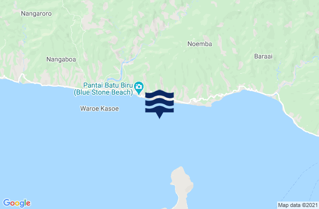 Mappa delle maree di Maunggora, Indonesia
