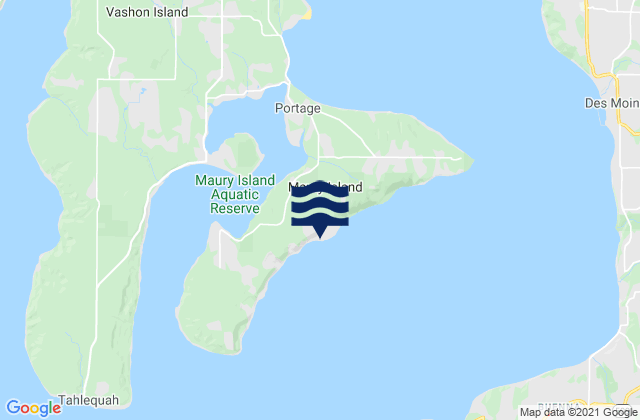 Mappa delle maree di Maury Island, United States