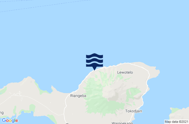 Mappa delle maree di Mawa, Indonesia