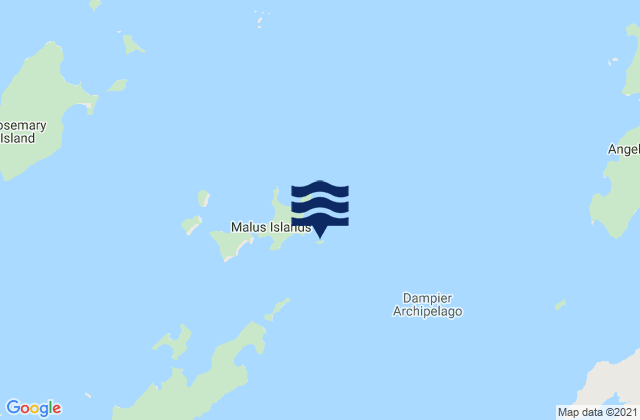 Mappa delle maree di Mawby Island, Australia