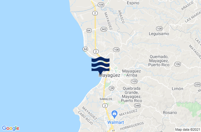 Mappa delle maree di Mayagüez, Puerto Rico