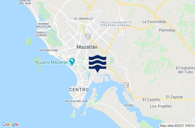 Mappa delle maree di Mazatlán, Mexico