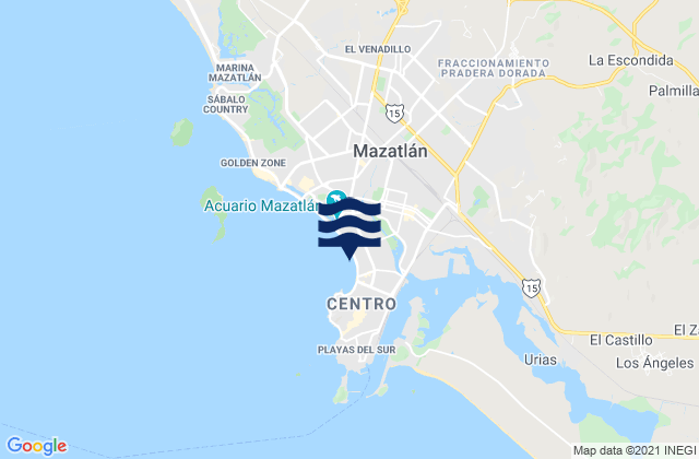 Mappa delle maree di Mazatlán, Mexico