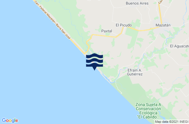 Mappa delle maree di Mazatán, Mexico