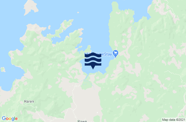 Mappa delle maree di Mberheleng, Indonesia