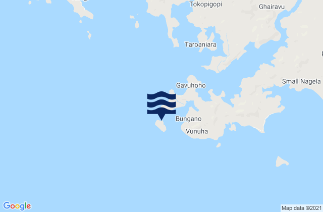 Mappa delle maree di Mbungana Island, Solomon Islands