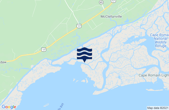 Mappa delle maree di Mc Clellanville Jeremy Creek, United States