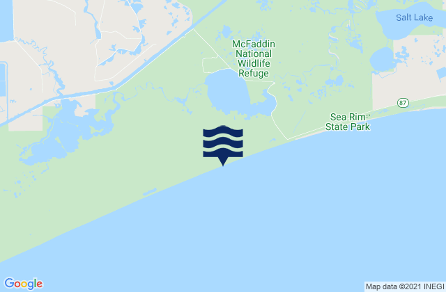 Mappa delle maree di McFaddin Beach, United States