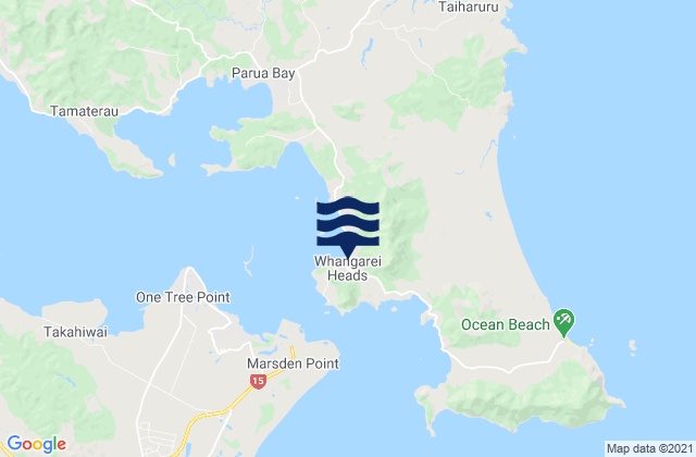 Mappa delle maree di McGregors Bay, New Zealand