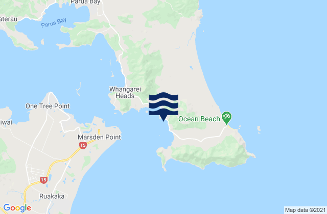 Mappa delle maree di McKenzie Bay, New Zealand