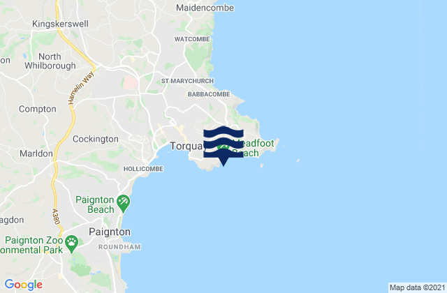 Mappa delle maree di Meadfoot Beach, United Kingdom