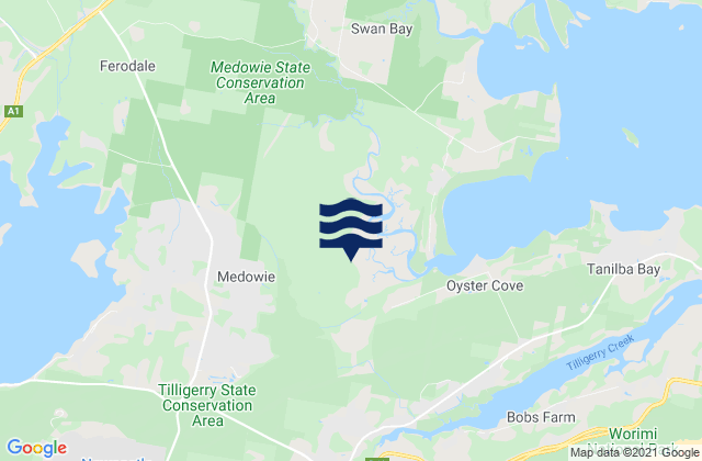 Mappa delle maree di Medowie, Australia