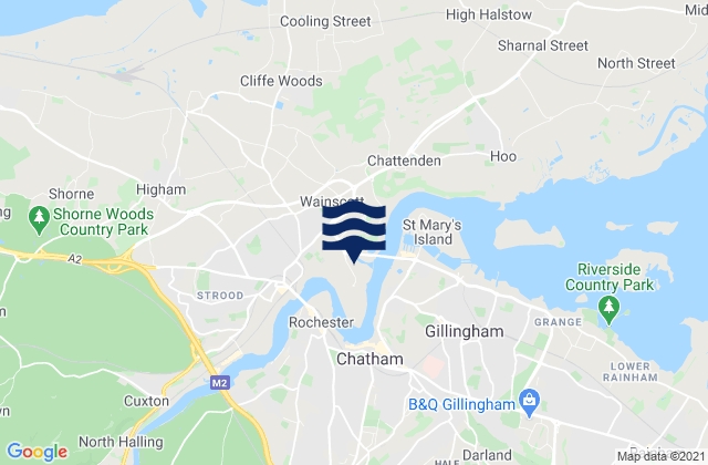 Mappa delle maree di Medway, United Kingdom