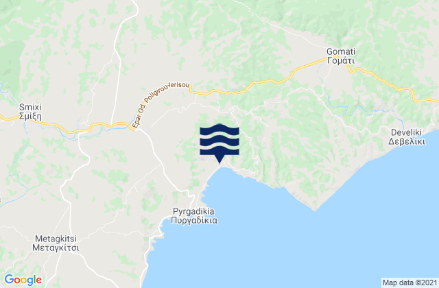 Mappa delle maree di Megáli Panagía, Greece