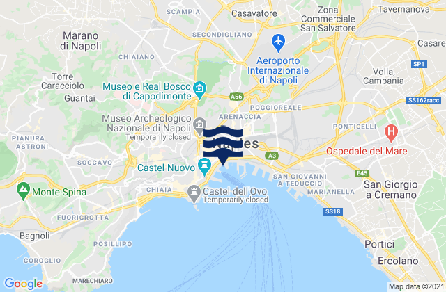 Mappa delle maree di Melito di Napoli, Italy