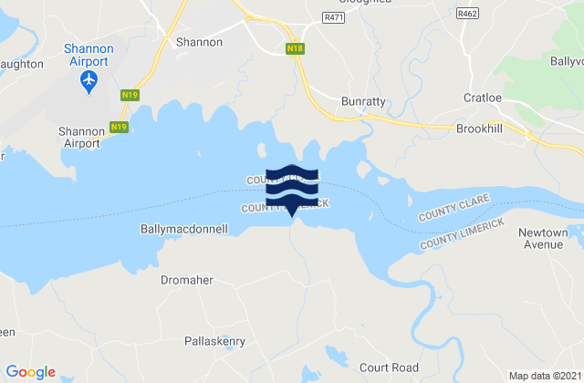 Mappa delle maree di Mellon Point, Ireland