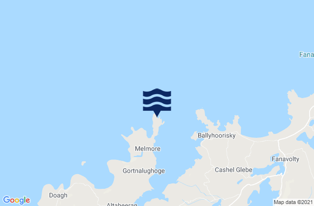 Mappa delle maree di Melmore Head, Ireland