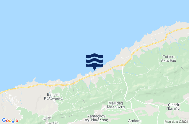 Mappa delle maree di Meloúnta, Cyprus