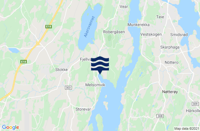 Mappa delle maree di Melsomvik, Norway