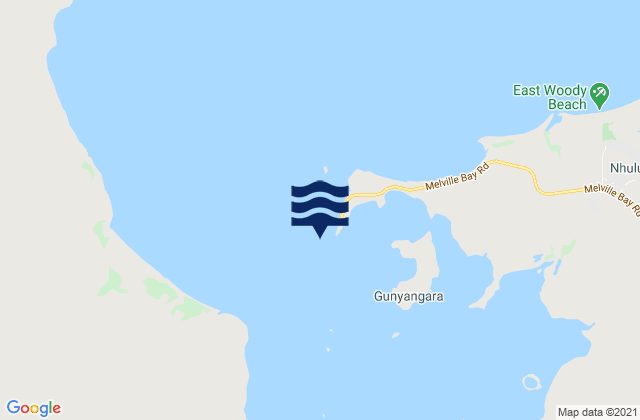 Mappa delle maree di Melville Bay (Gove Harbour), Australia