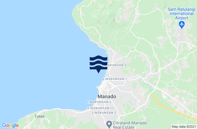 Mappa delle maree di Menado, Indonesia