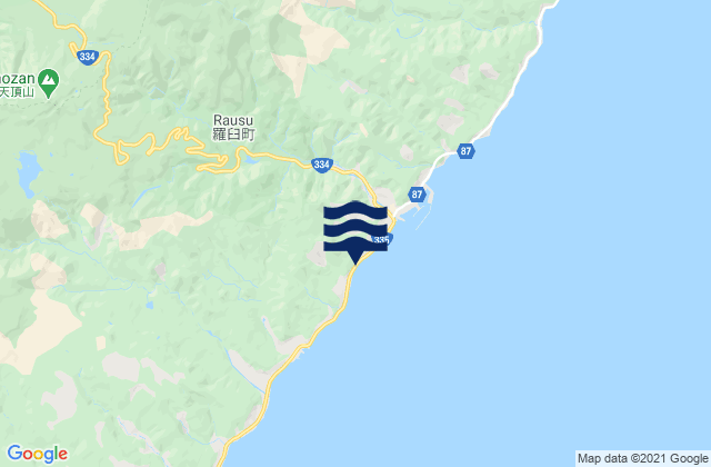 Mappa delle maree di Menashi-gun, Japan